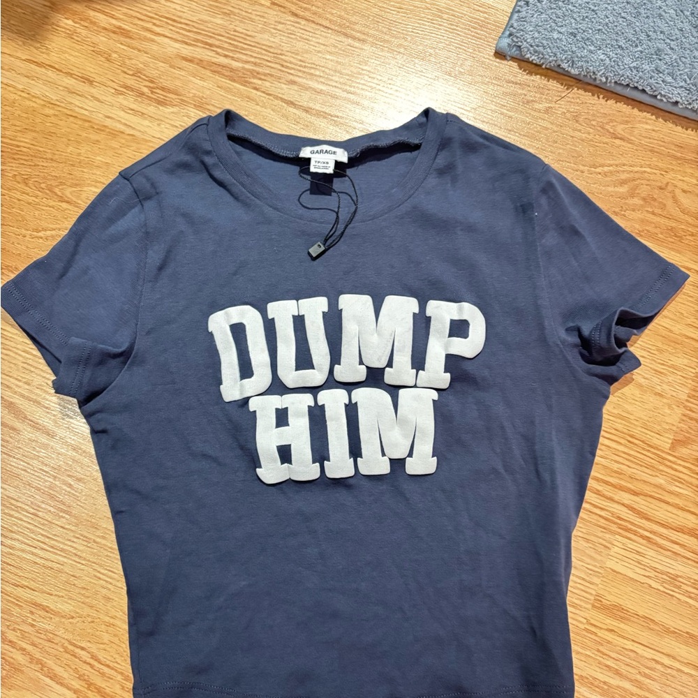 Garage Navy Tee with White Label